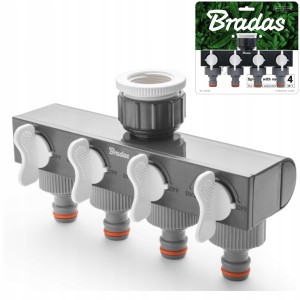 Rozdzielacz ogrodowy zawór 4-drożny GW 1" - 3/4" z zaworami BRADAS WL-3033