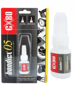 Klej cyjanoakrylowy uniwersalny do metalu gumy ceramiki BONDICX 5g CX80