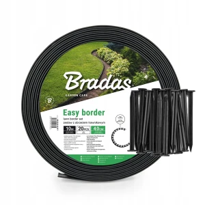 Obrzeże Ogrodowe Trawnikowe 10m x 5cm Czarne + 20 Kotew Bradas EASY BORDER