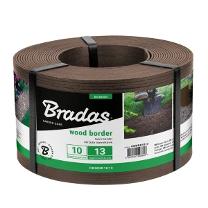 Elastyczne Obrzeże Trawnikowe Wood Border 13cm x 10m Brązowe Efekt drewna